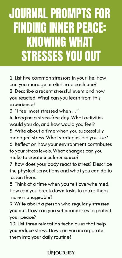 Journal Prompts for Finding Inner Peace: Knowing What Stresses You Out