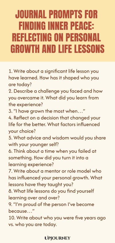 Journal Prompts for Finding Inner Peace: Reflecting on Personal Growth and Life Lessons