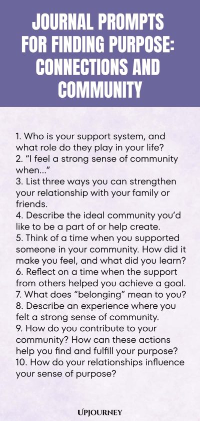 Journal Prompts for Finding Purpose: Connections and Community