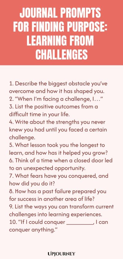 Journal Prompts for Finding Purpose: Learning from Challenges