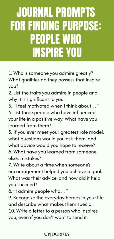 Journal Prompts for Finding Purpose: People Who Inspire You