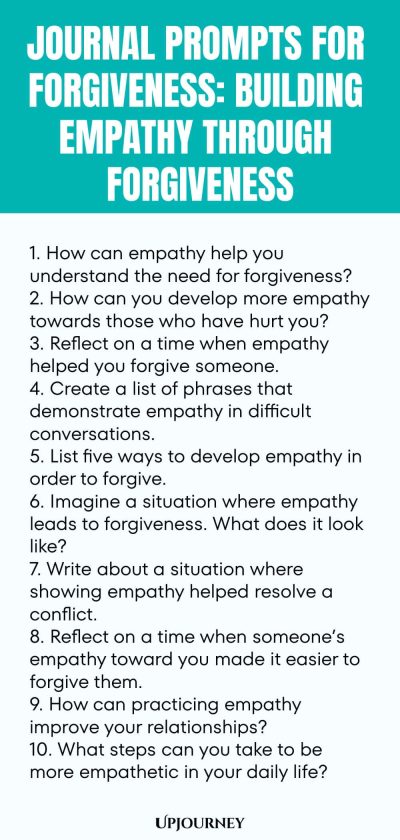 Journal Prompts for Forgiveness: Building Empathy Through Forgiveness