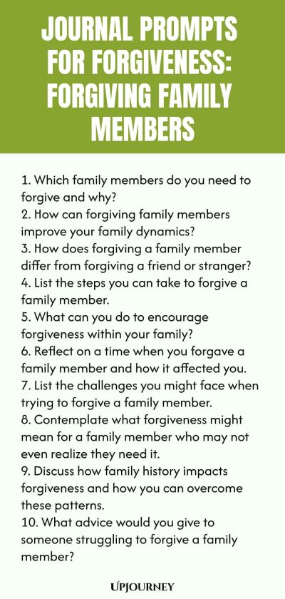 Journal Prompts for Forgiveness: Forgiving Family Members