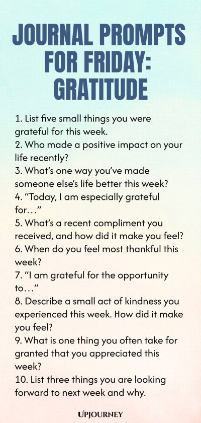 Journal Prompts for Friday: Gratitude