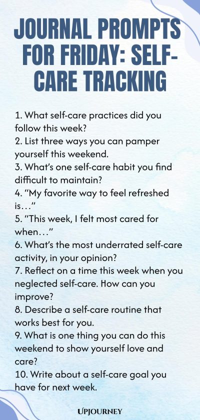 Journal Prompts for Friday: Self-Care Tracking