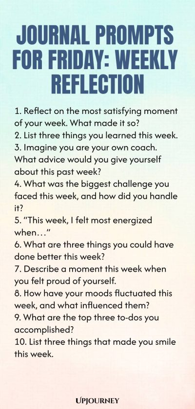 Journal Prompts for Friday: Weekly Reflection