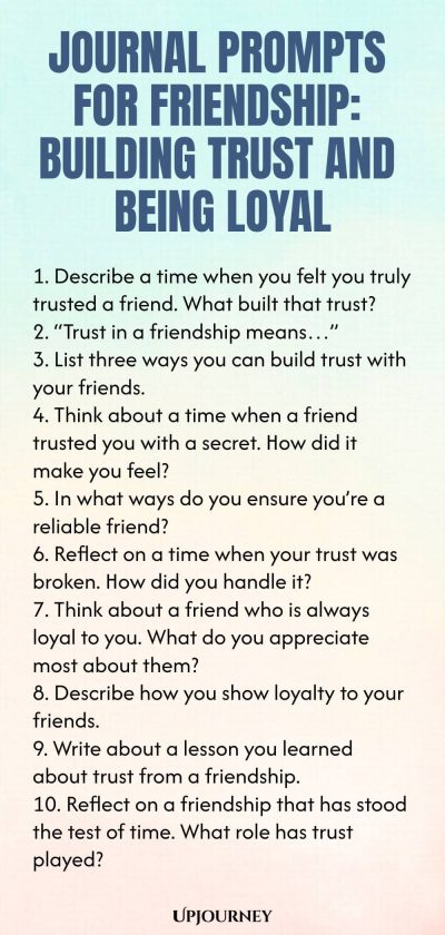 Journal Prompts for Friendship: Building Trust and Being Loyal
