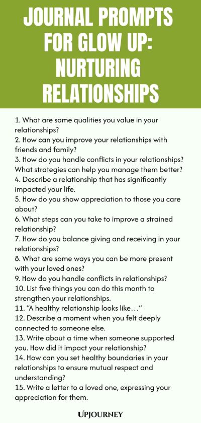 Journal Prompts for Glow Up: Nurturing Relationships