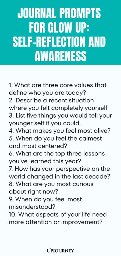 Journal Prompts for Glow Up: Self-Reflection and Awareness