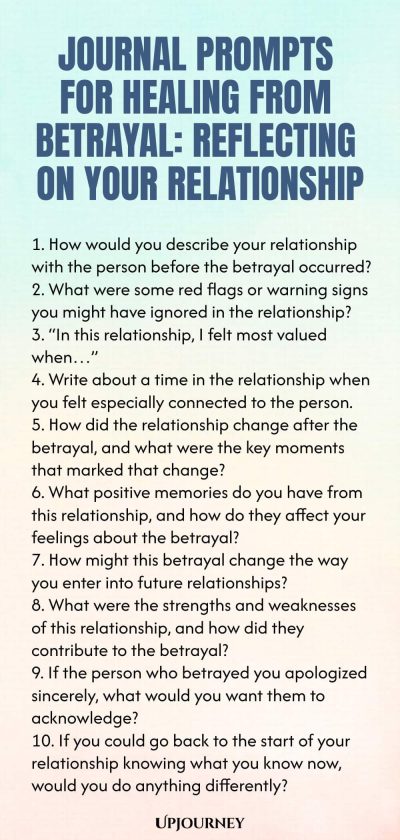 Journal Prompts for Healing from Betrayal: Reflecting on Your Relationship