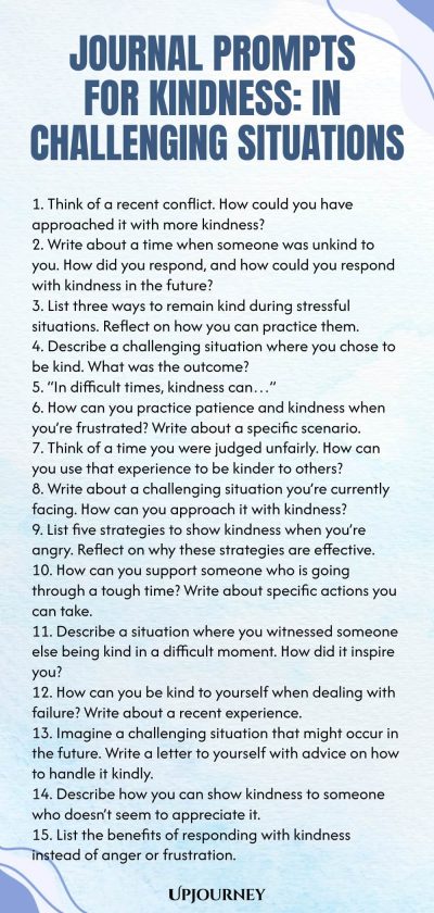 Journal Prompts for Kindness: In Challenging Situations