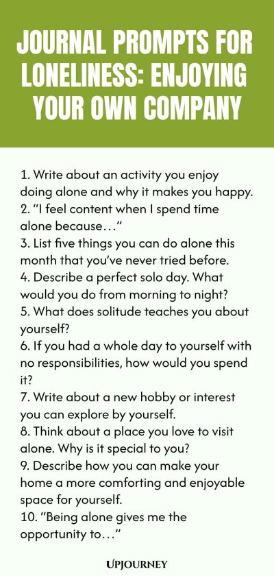 Journal Prompts for Loneliness: Enjoying Your Own Company