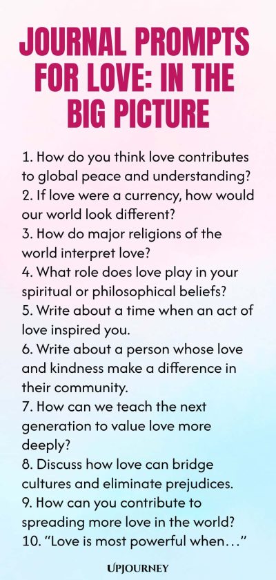 Journal Prompts for Love: In the Big Picture