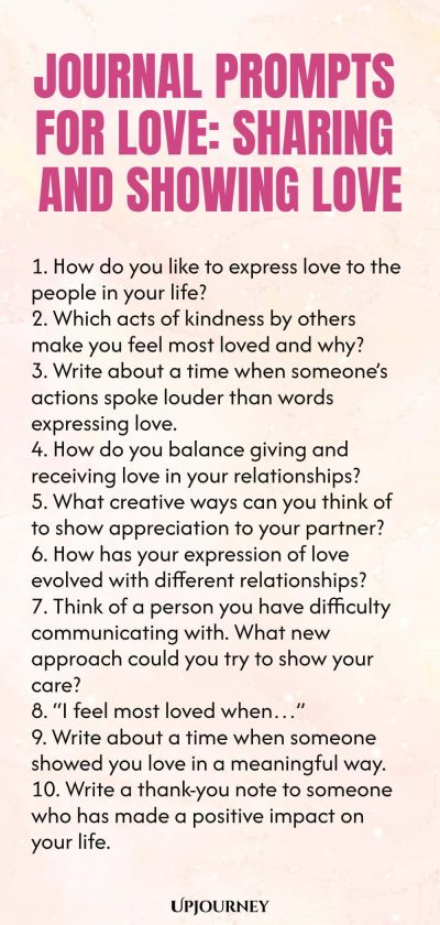 Journal Prompts for Love: Sharing and Showing Love