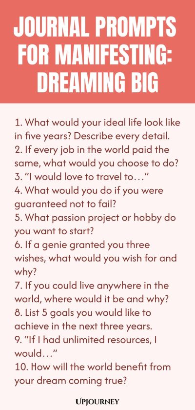Journal Prompts for Manifesting: Dreaming Big
