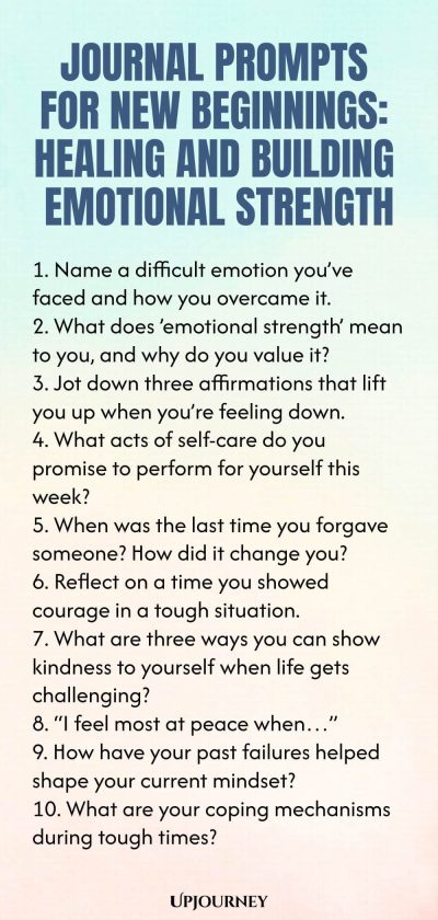 Journal Prompts for New Beginnings: Healing and Building Emotional Strength