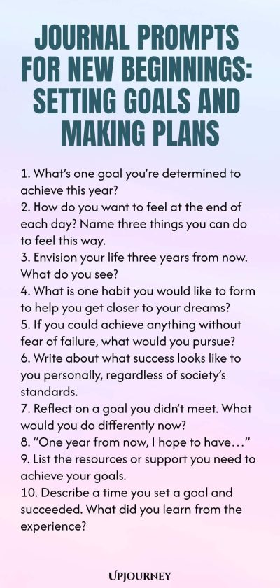 Journal Prompts for New Beginnings: Setting Goals and Making Plans