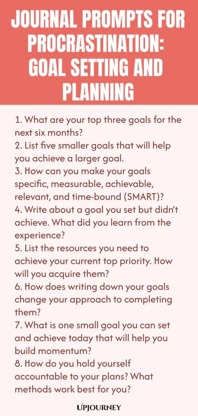 Journal Prompts for Procrastination: Goal Setting and Planning