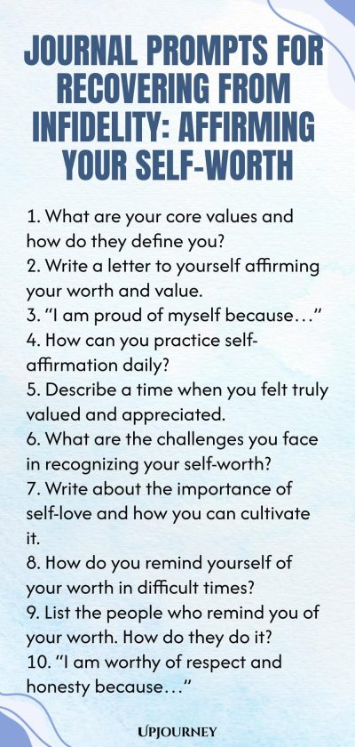 Journal Prompts for Recovering from Infidelity: Affirming Your Self-Worth