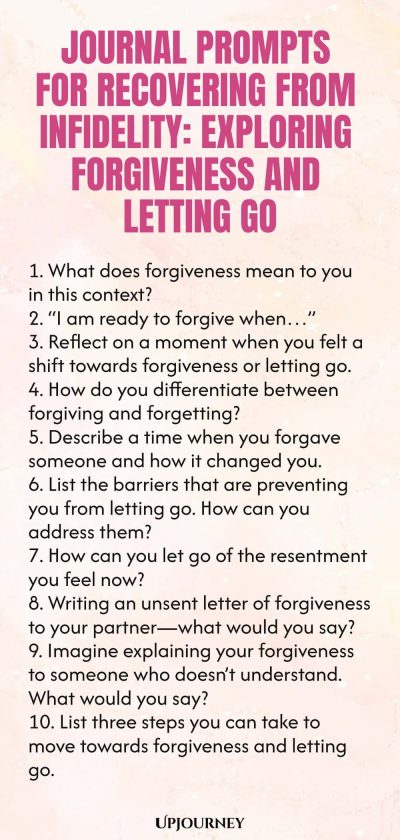 Journal Prompts for Recovering from Infidelity: Exploring Forgiveness and Letting Go