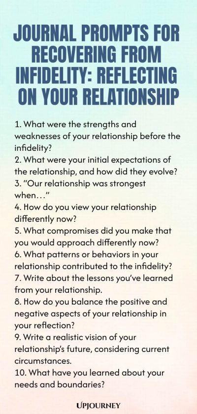 Journal Prompts for Recovering from Infidelity: Reflecting on Your Relationship