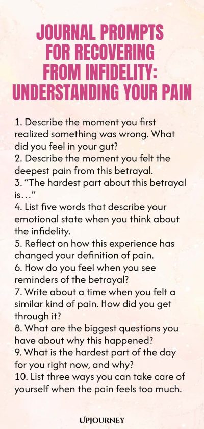Journal Prompts for Recovering from Infidelity: Understanding Your Pain