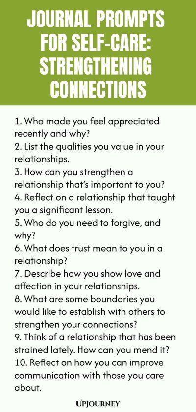 Journal Prompts for Self-Care: Strengthening Connections