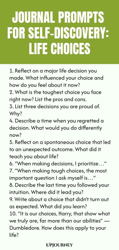 Journal Prompts for Self-Discovery: Life Choices