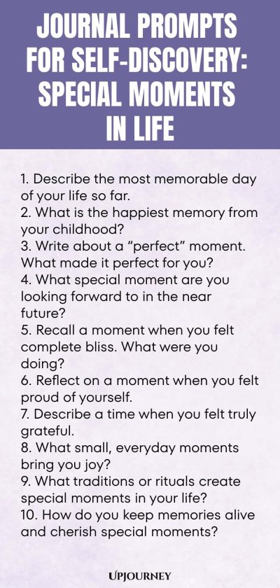 Journal Prompts for Self-Discovery: Special Moments in Life