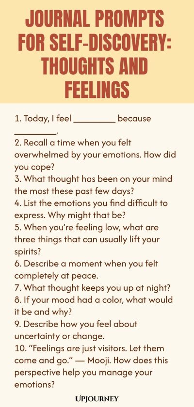 Journal Prompts for Self-Discovery: Thoughts and Feelings
