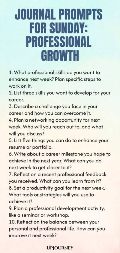 Journal Prompts for Sunday: Professional Growth