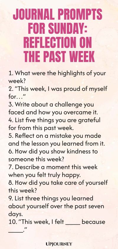 Journal Prompts for Sunday: Reflection on the Past Week