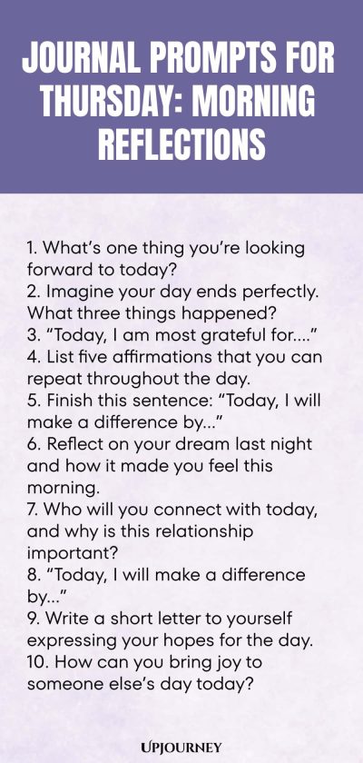Journal Prompts for Thursday: Morning Reflections