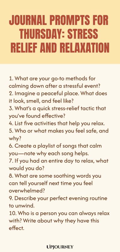Journal Prompts for Thursday: Stress Relief and Relaxation