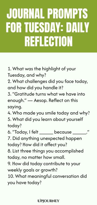 Journal Prompts for Tuesday: Daily Reflection