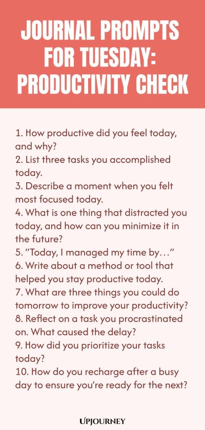 Journal Prompts for Tuesday: Productivity Check