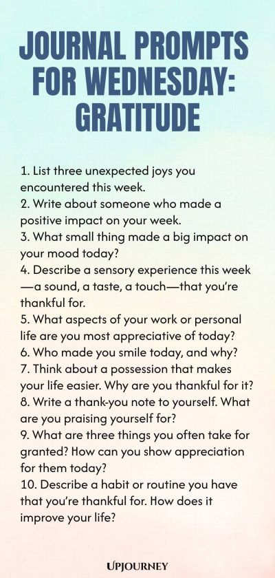 Journal Prompts for Wednesday: Gratitude