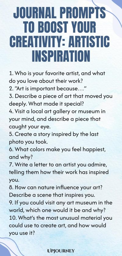 Journal Prompts to Boost Your Creativity: Artistic Inspiration