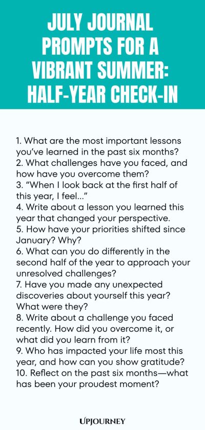 July Journal Prompts for a Vibrant Summer: Half-Year Check-In