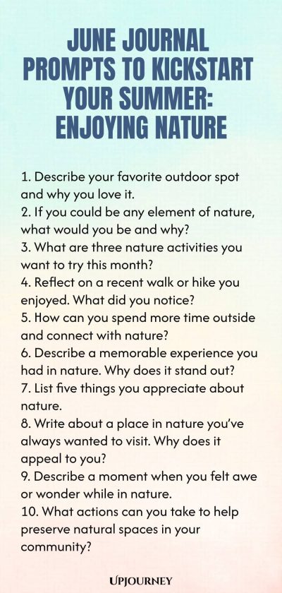 June Journal Prompts to Kickstart Your Summer: Enjoying Nature