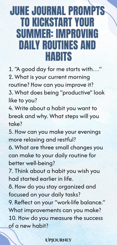 June Journal Prompts to Kickstart Your Summer: Improving Daily Routines and Habits