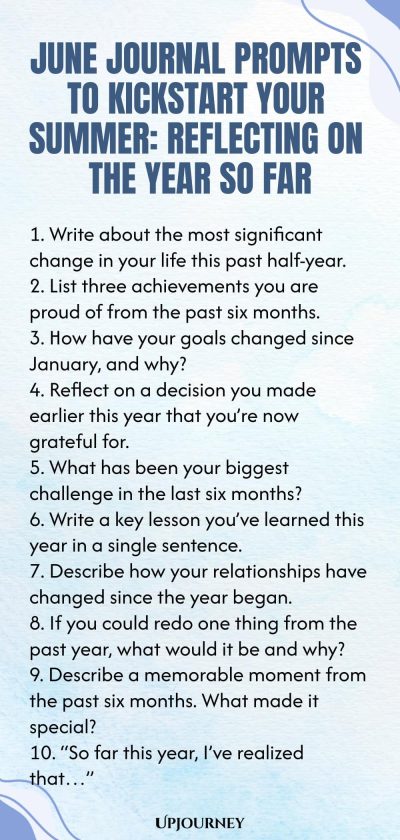 June Journal Prompts to Kickstart Your Summer: Reflecting on the Year So Far