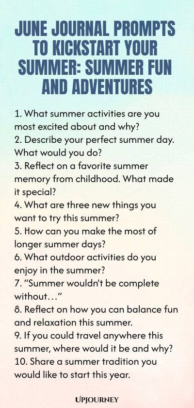June Journal Prompts to Kickstart Your Summer: Summer Fun and Adventures