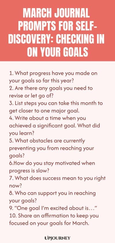 March Journal Prompts for Self-Discovery: Checking in on Your Goals