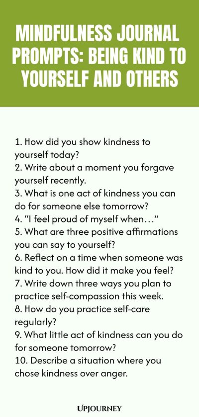Mindfulness Journal Prompts: Being Kind to Yourself and Others