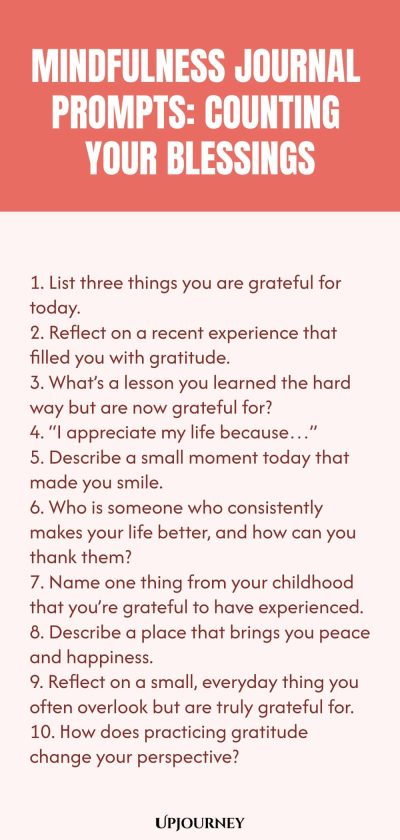 Mindfulness Journal Prompts: Counting Your Blessings