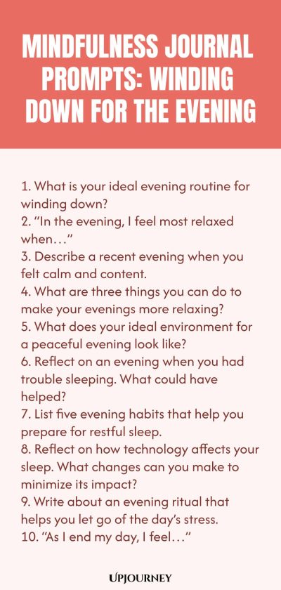 Mindfulness Journal Prompts: Winding Down for the Evening