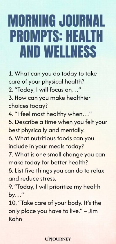 Morning Journal Prompts: Health and Wellness