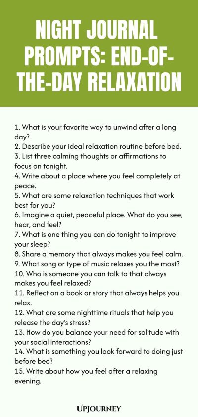 Night Journal Prompts: End-of-the-Day Relaxation
