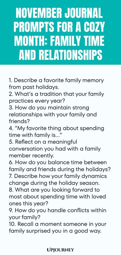 November Journal Prompts for a Cozy Month: Family Time and Relationships